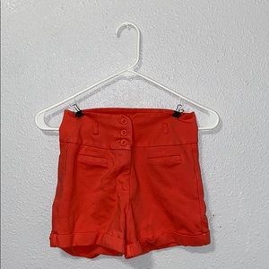 Deep Coral Highwaisted Shorts